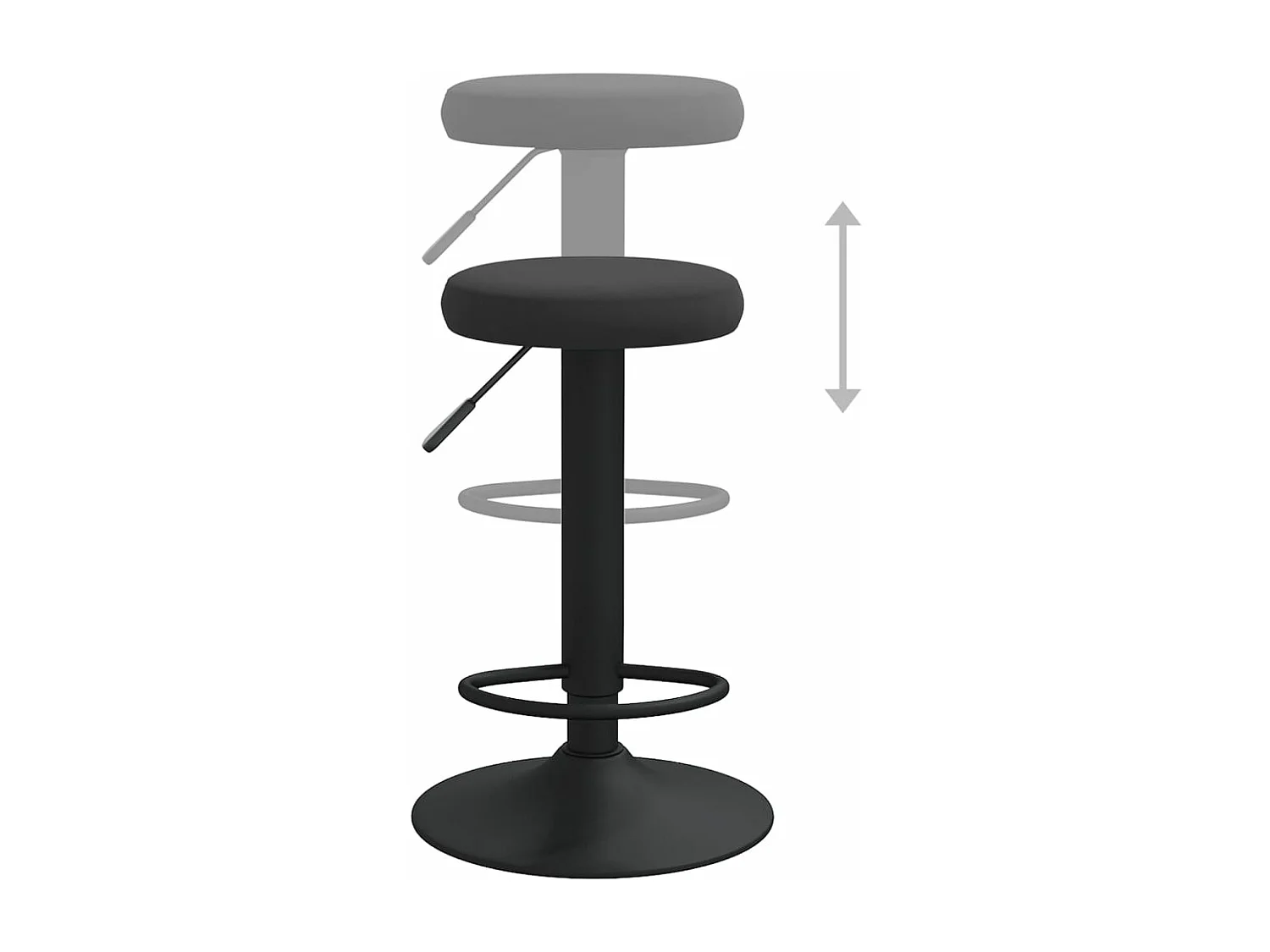 Tabourets de bar 2 pcs Noir Velours 6