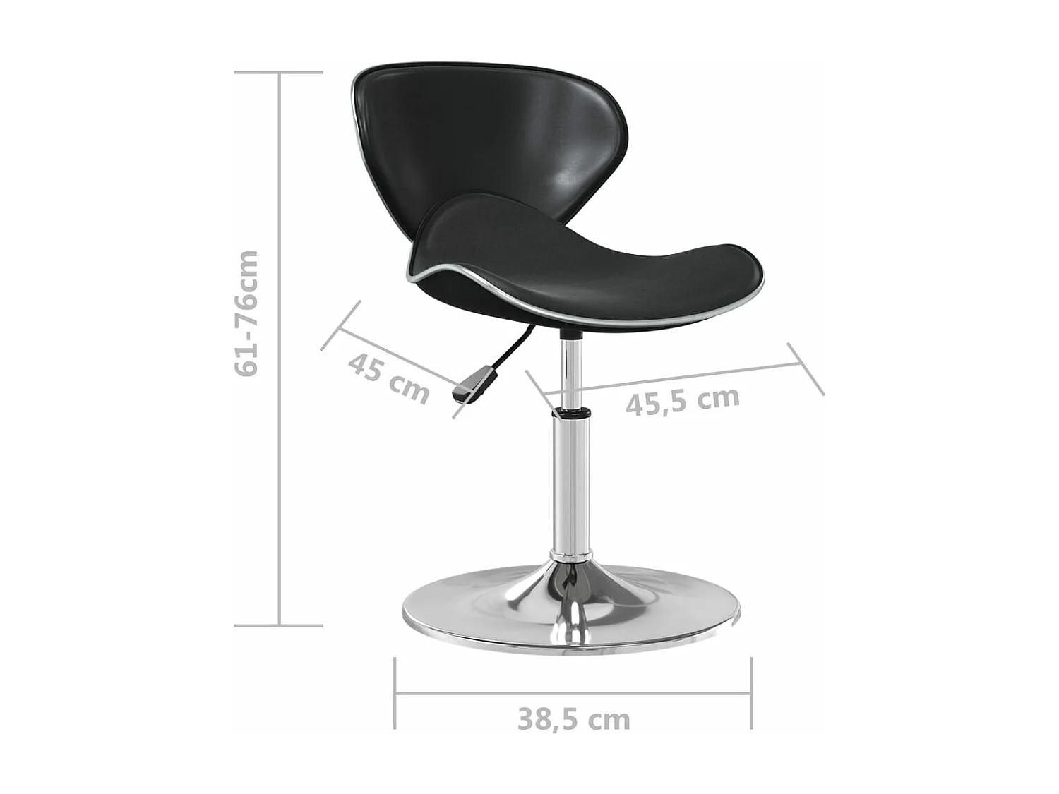 Tabouret de bar Noir Similicuir Kabro