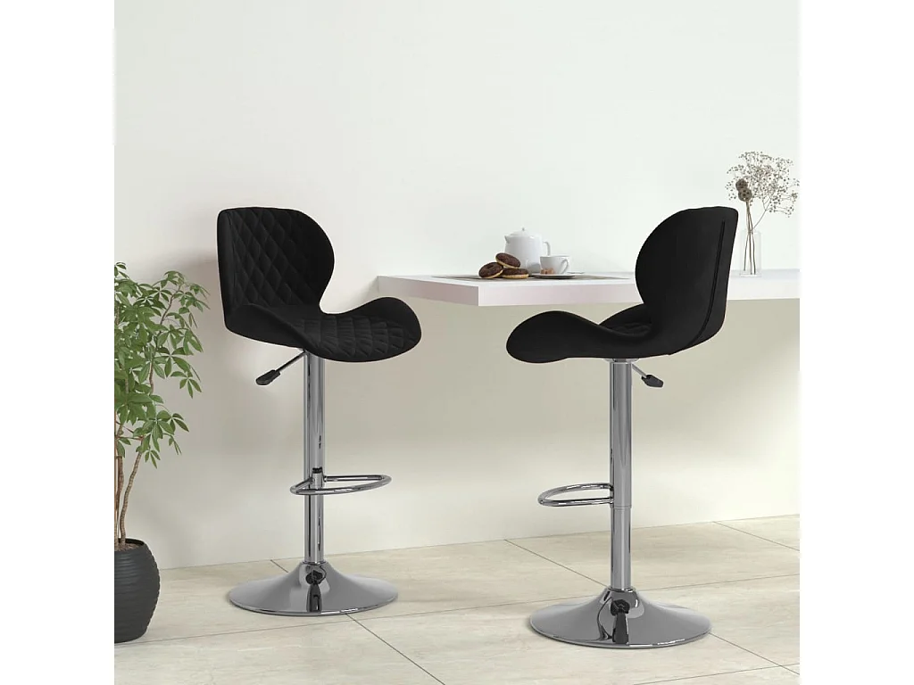 Tabourets de bar 2 pcs Noir Velours 13