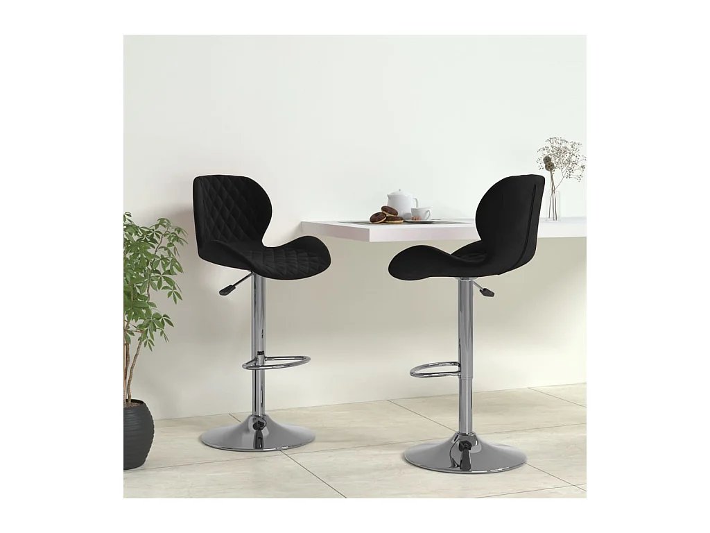 Tabourets de bar 2 pcs Noir Velours 13