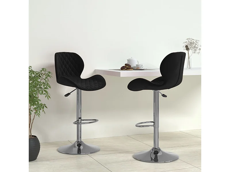 Tabourets de bar 2 pcs Noir Velours 13