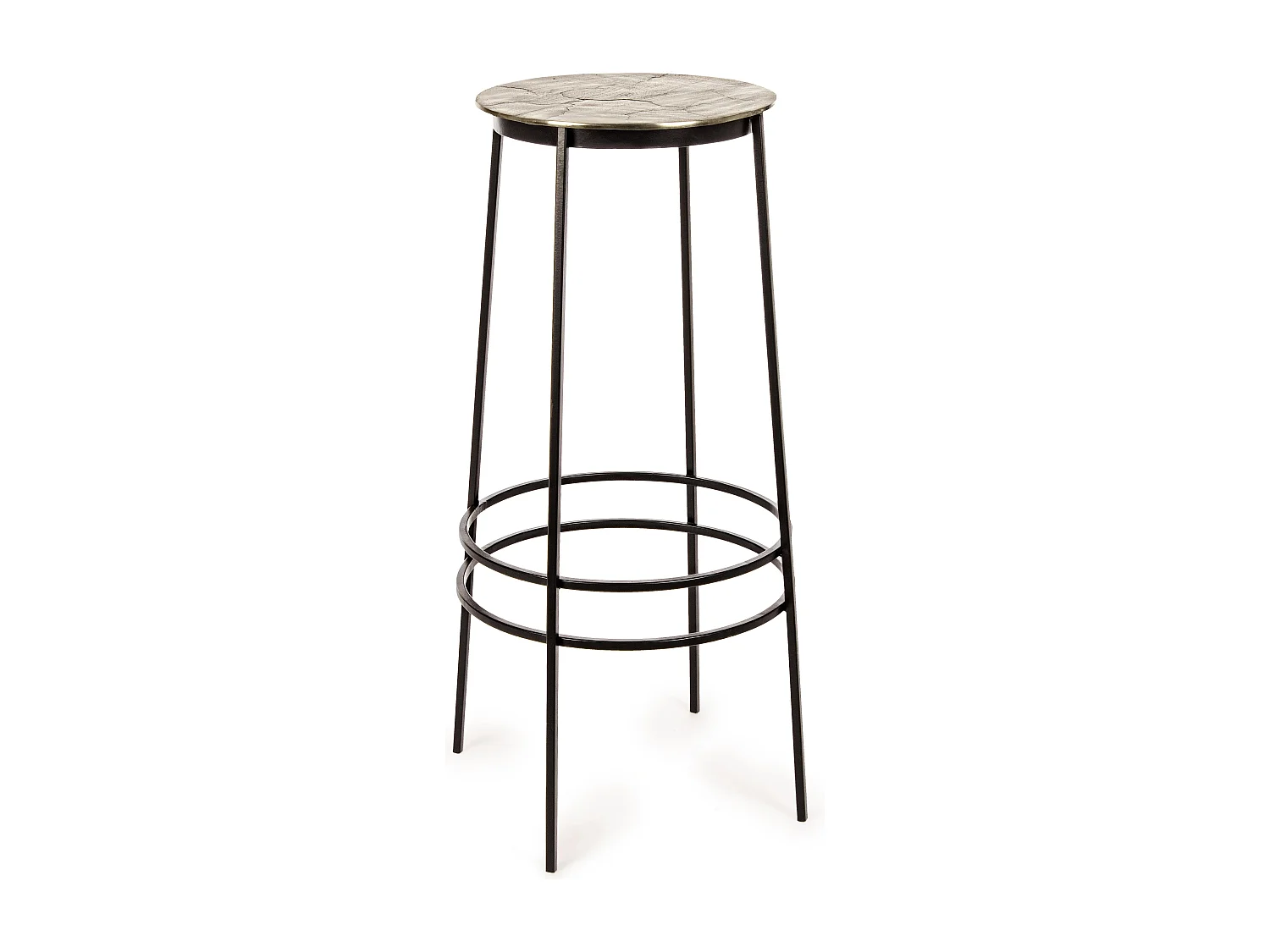 Amina goud en zwart stalen barkruk - Set van 2