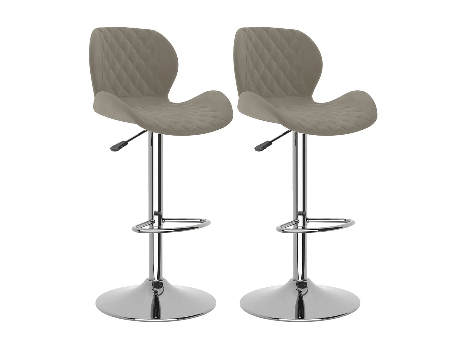 Tabourets de bar 2 pcs Gris clair Velours 13