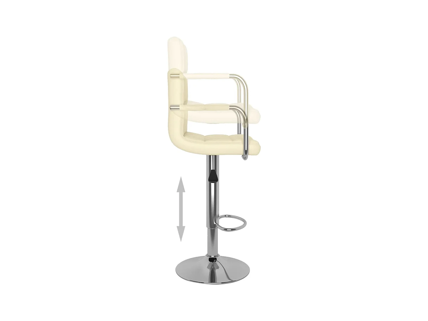 Tabourets de bar 2 pcs Crème Similicuir