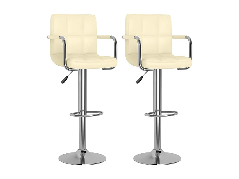 Tabourets de bar 2 pcs Crème Similicuir