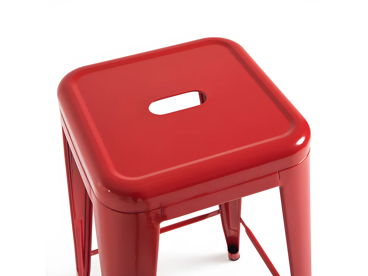 Tabouret 65cm Kontoir en acier brillant - Design industriel et élégant-Couleur Bleu canard