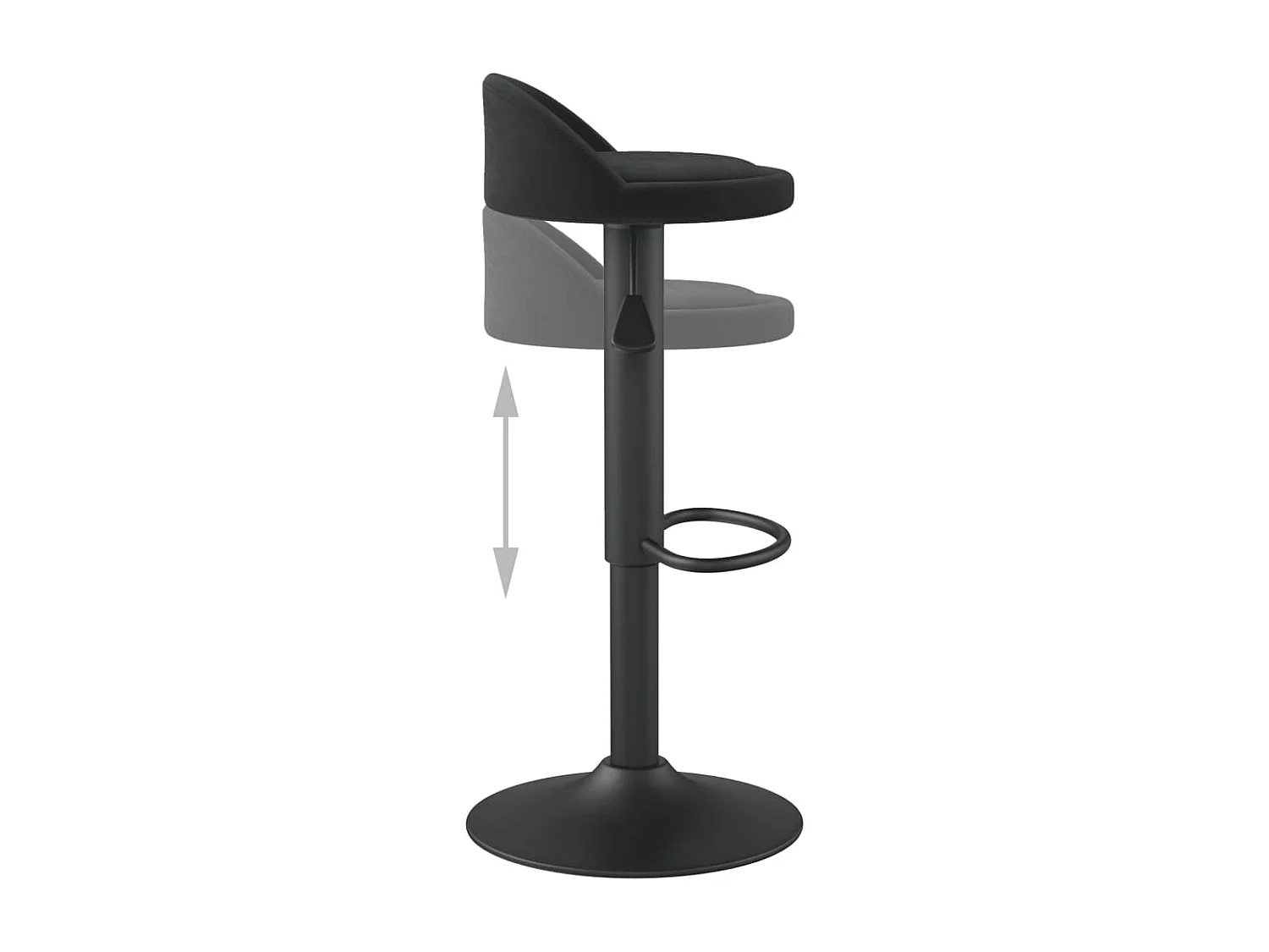 Tabouret de bar Noir Velours Ruza
