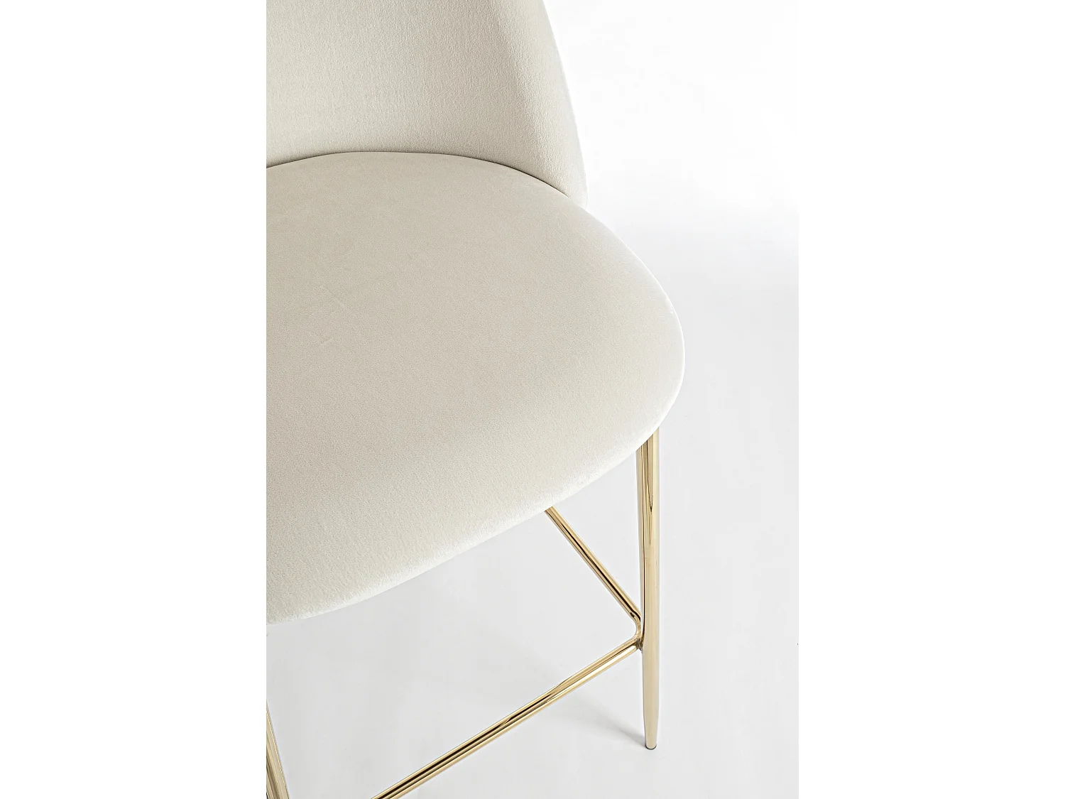 Tabouret de bar en velours et pieds en acier Cam - Lot de 2