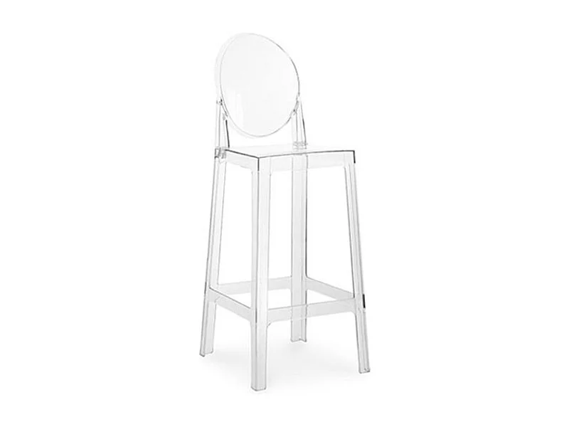 Chaise haute design transparent ou opaque LOUIVA - Assise 65 ou 75cm-Transparent-Hauteur 75 cm