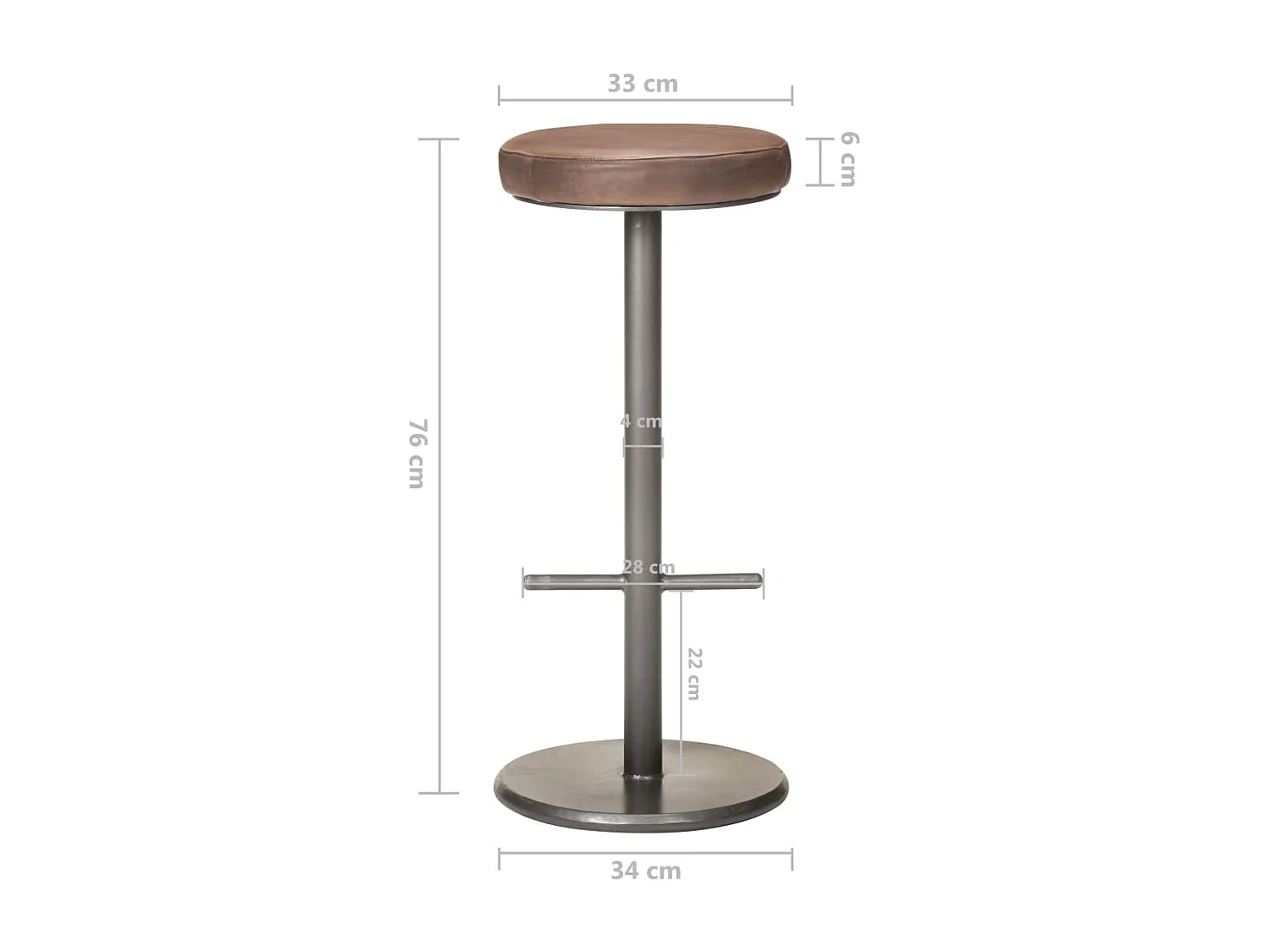Tabourets de bar 2 pcs Marron Cuir véritable Cygare