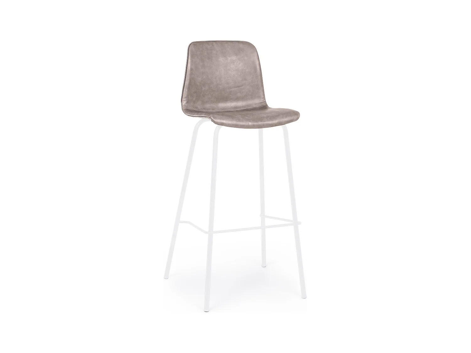 Lot de 2 tabourets Kyra en polypropylène beige avec pieds en acier blanc - Design contemporain