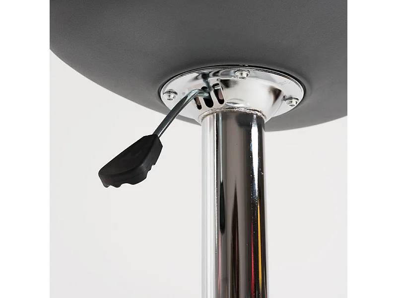 Tabouret avec dossier simili cuir gris Lennie