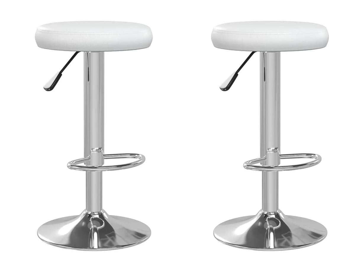 Tabourets de bar 2 pcs Blanc Similicuir 11