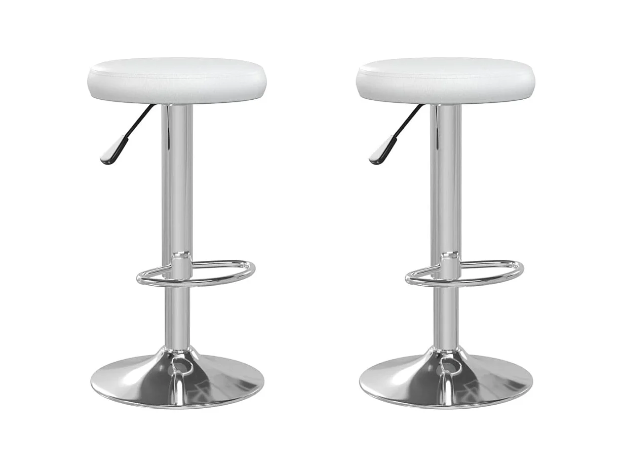 Tabourets de bar 2 pcs Blanc Similicuir 11