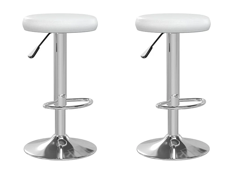 Tabourets de bar 2 pcs Blanc Similicuir 11
