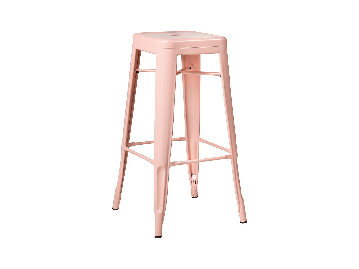 Tabouret 65cm Kontoir en acier brillant - Design industriel et élégant-Couleur Rose clair