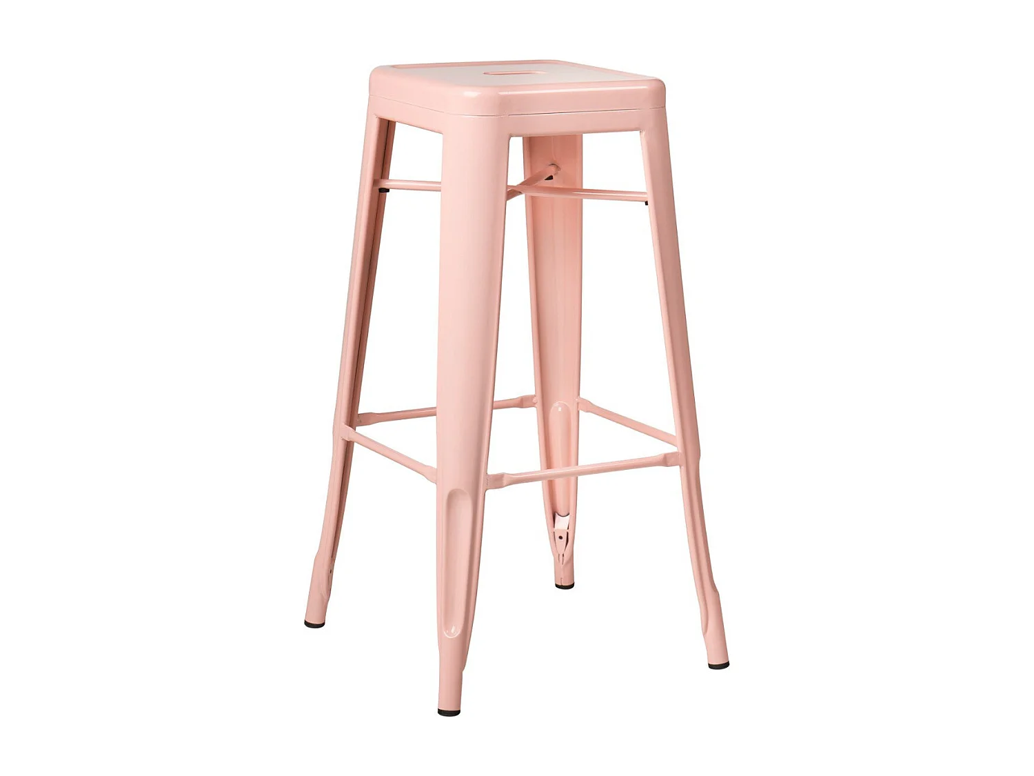Tabouret 65cm Kontoir en acier brillant - Design industriel et élégant-Couleur Rose clair