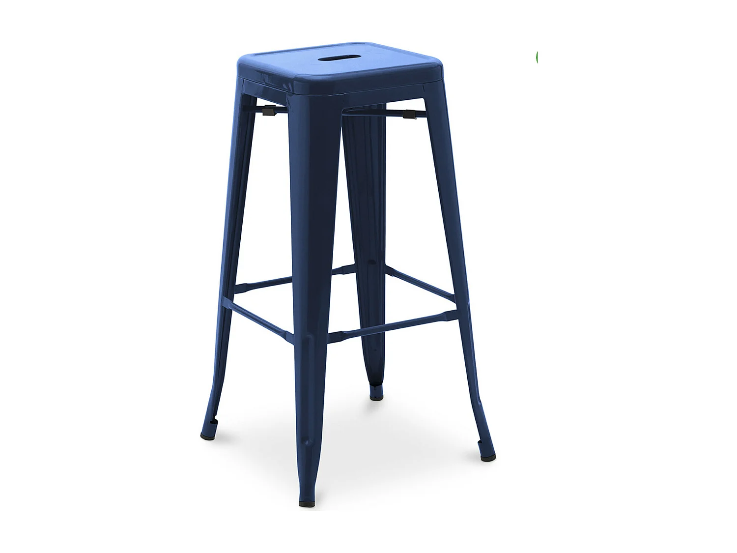 Tabouret haut industriel acier mat renforcé Kalax 76cm --Couleur Bleu foncé