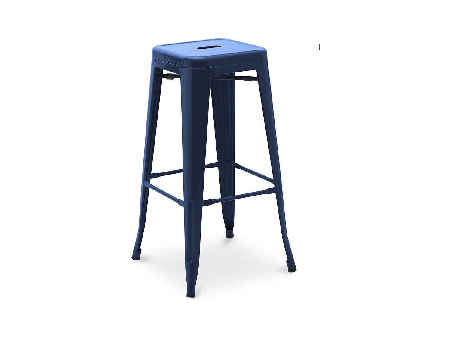 Tabouret haut industriel acier mat renforcé Kalax 76cm --Couleur Bleu foncé