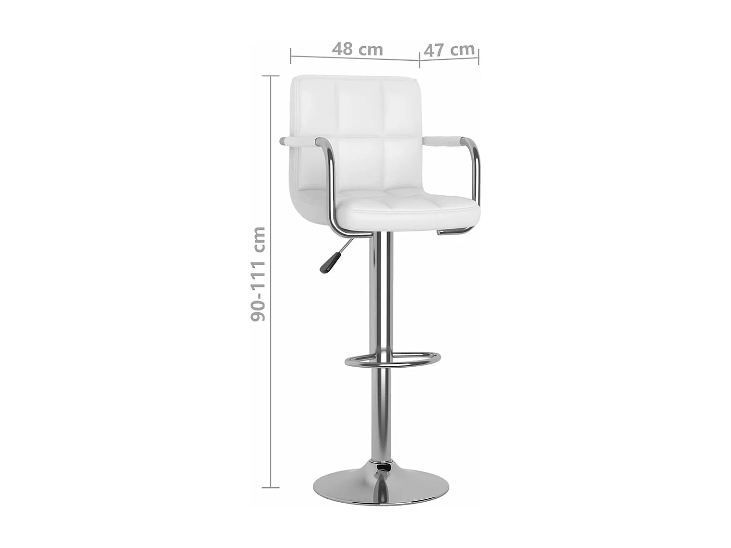 Tabourets de bar 2 pcs Blanc Similicuir