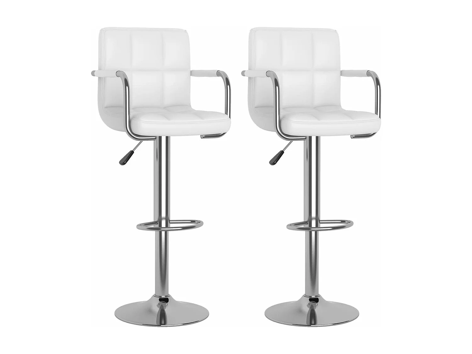 Tabourets de bar 2 pcs Blanc Similicuir
