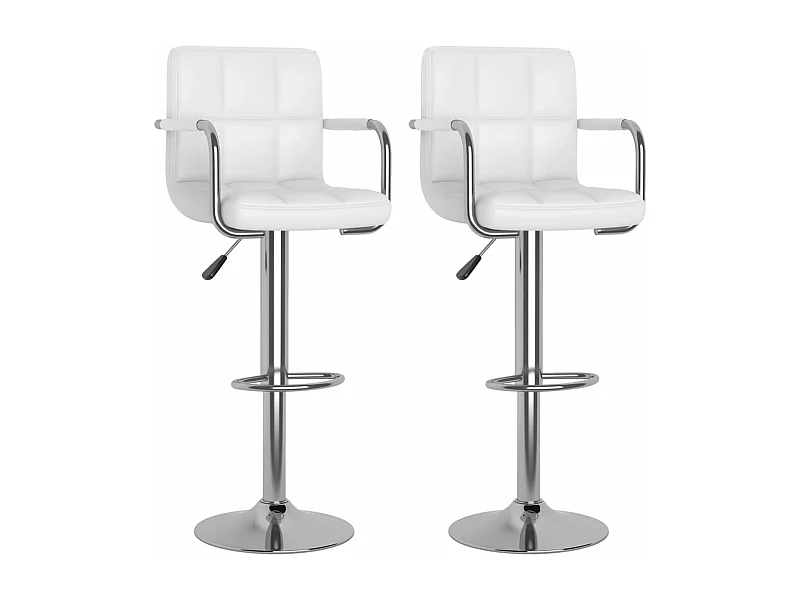 Tabourets de bar 2 pcs Blanc Similicuir