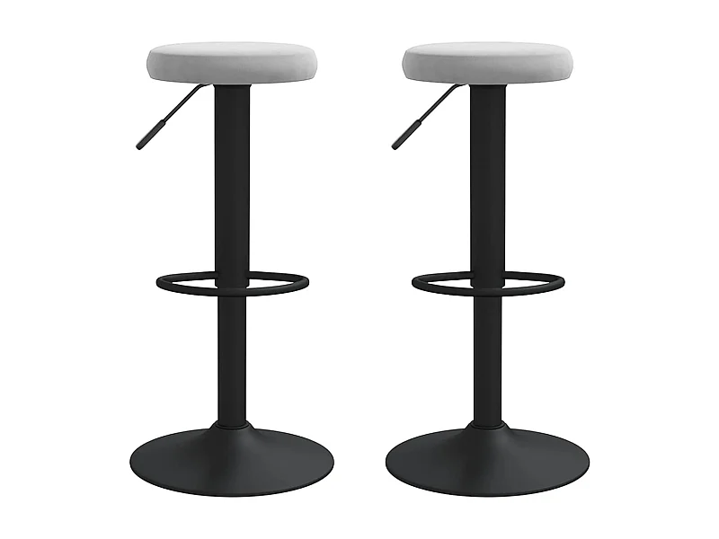 Tabourets de bar 2 pcs Gris clair Velours 3