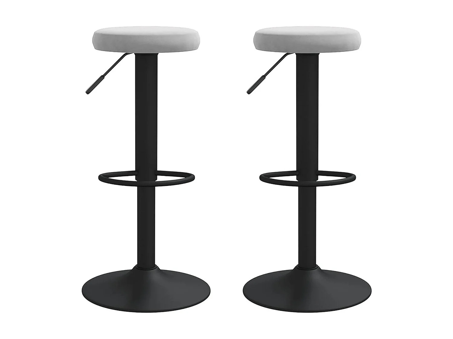Tabourets de bar 2 pcs Gris clair Velours 3