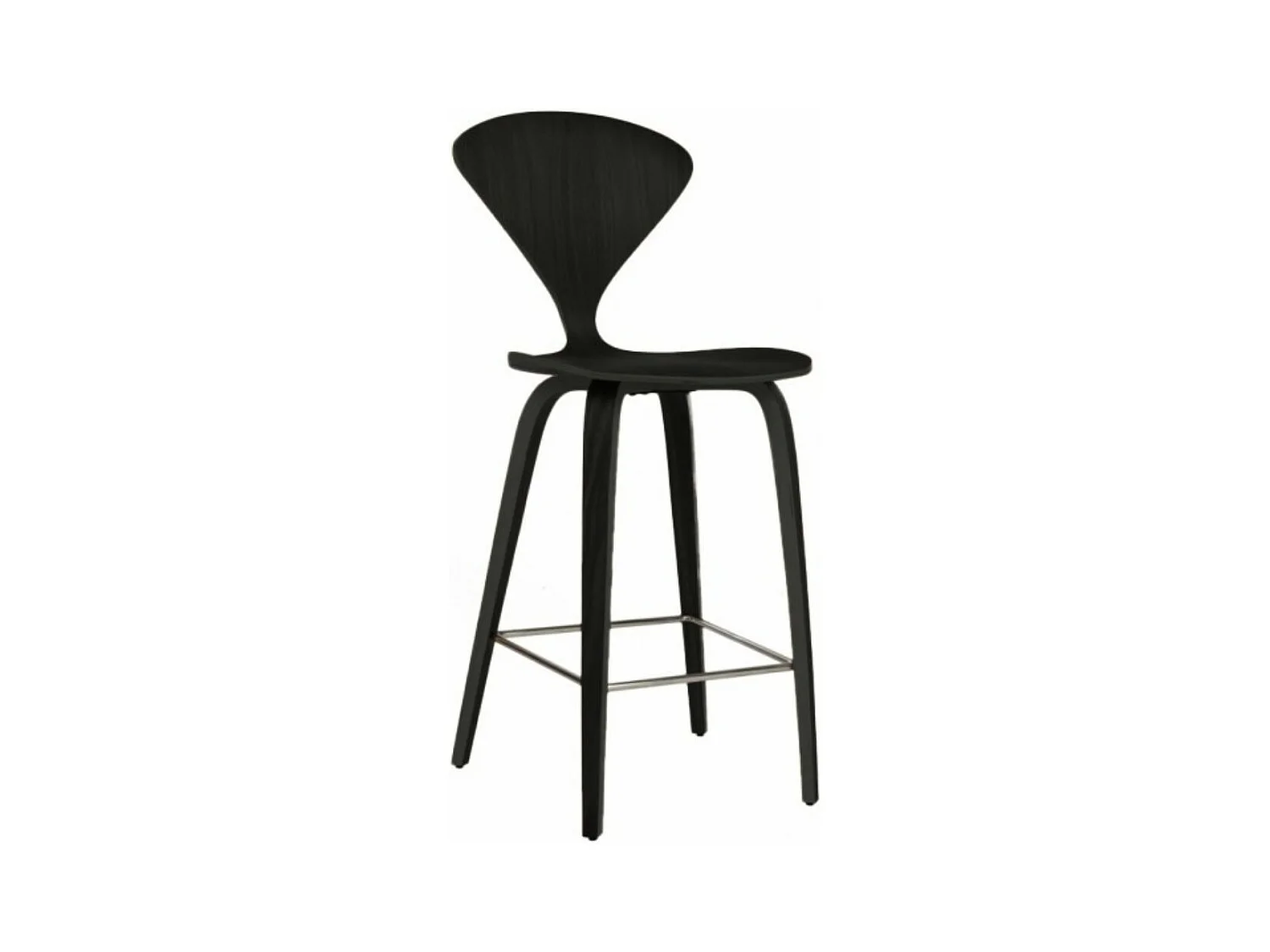 Tabouret de bar en bois frênes noir fait à la main Milener