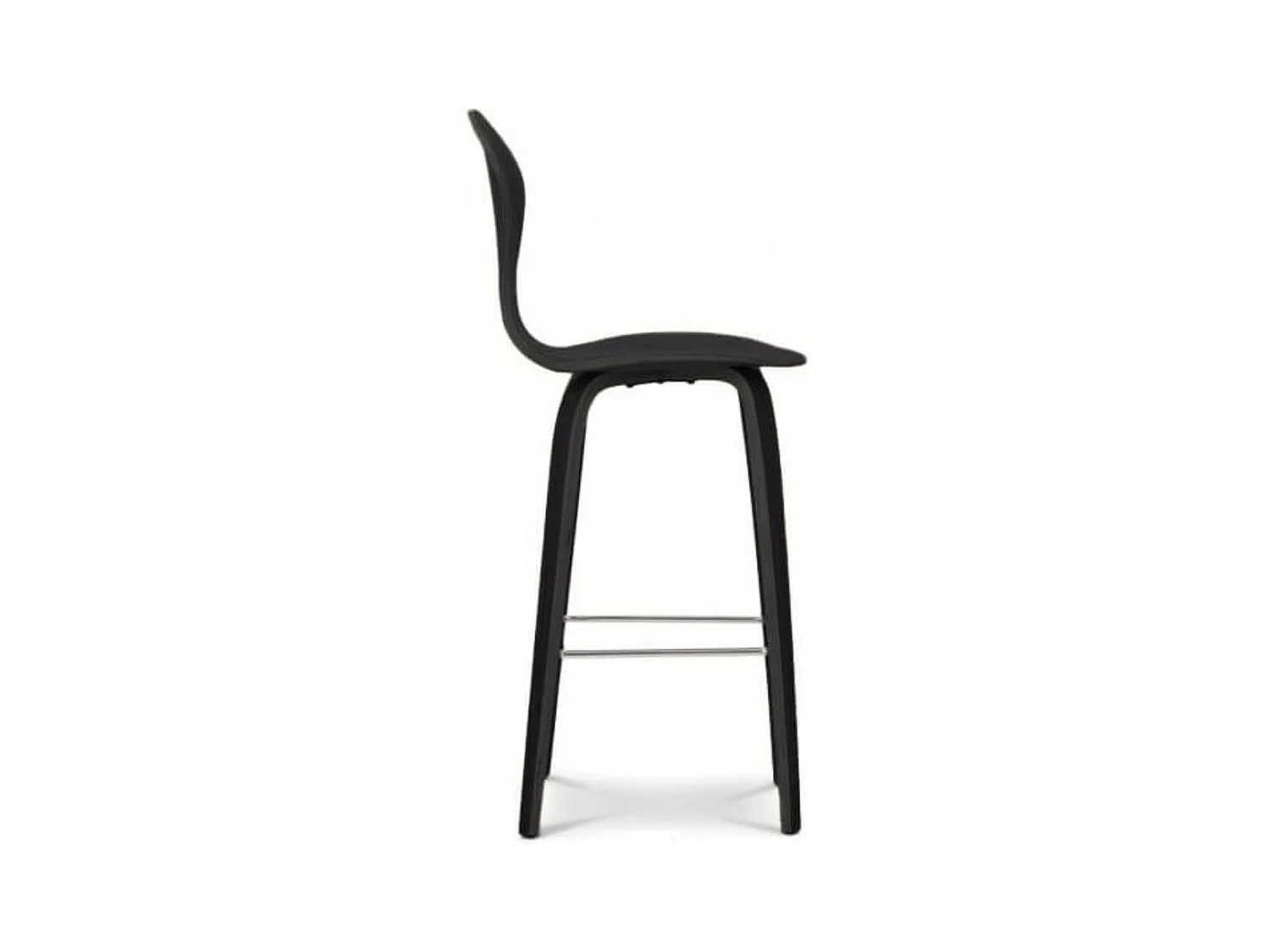 Milener handgemaakte zwarte essenhouten barkruk