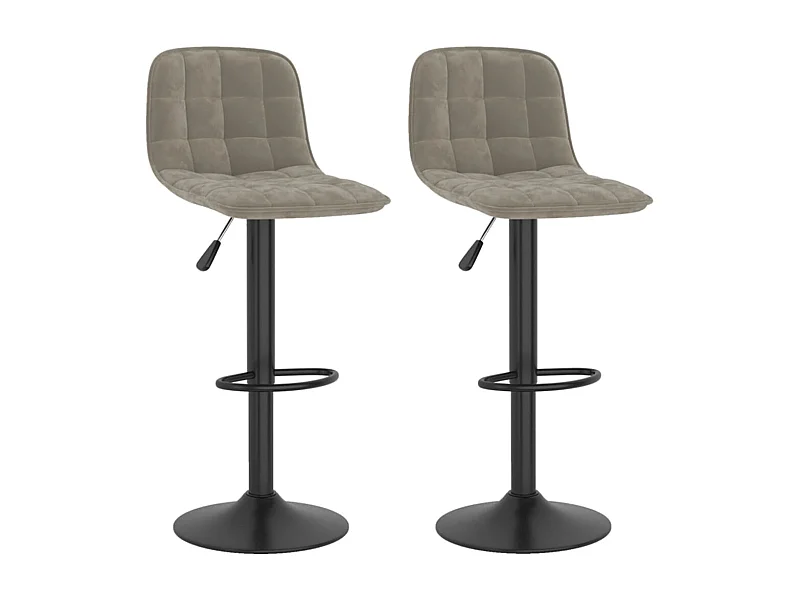 Tabourets de bar 2 pcs Gris clair Velours 11
