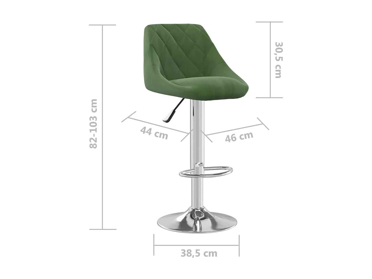 Tabourets de bar 2 pcs Vert foncé Velours 7