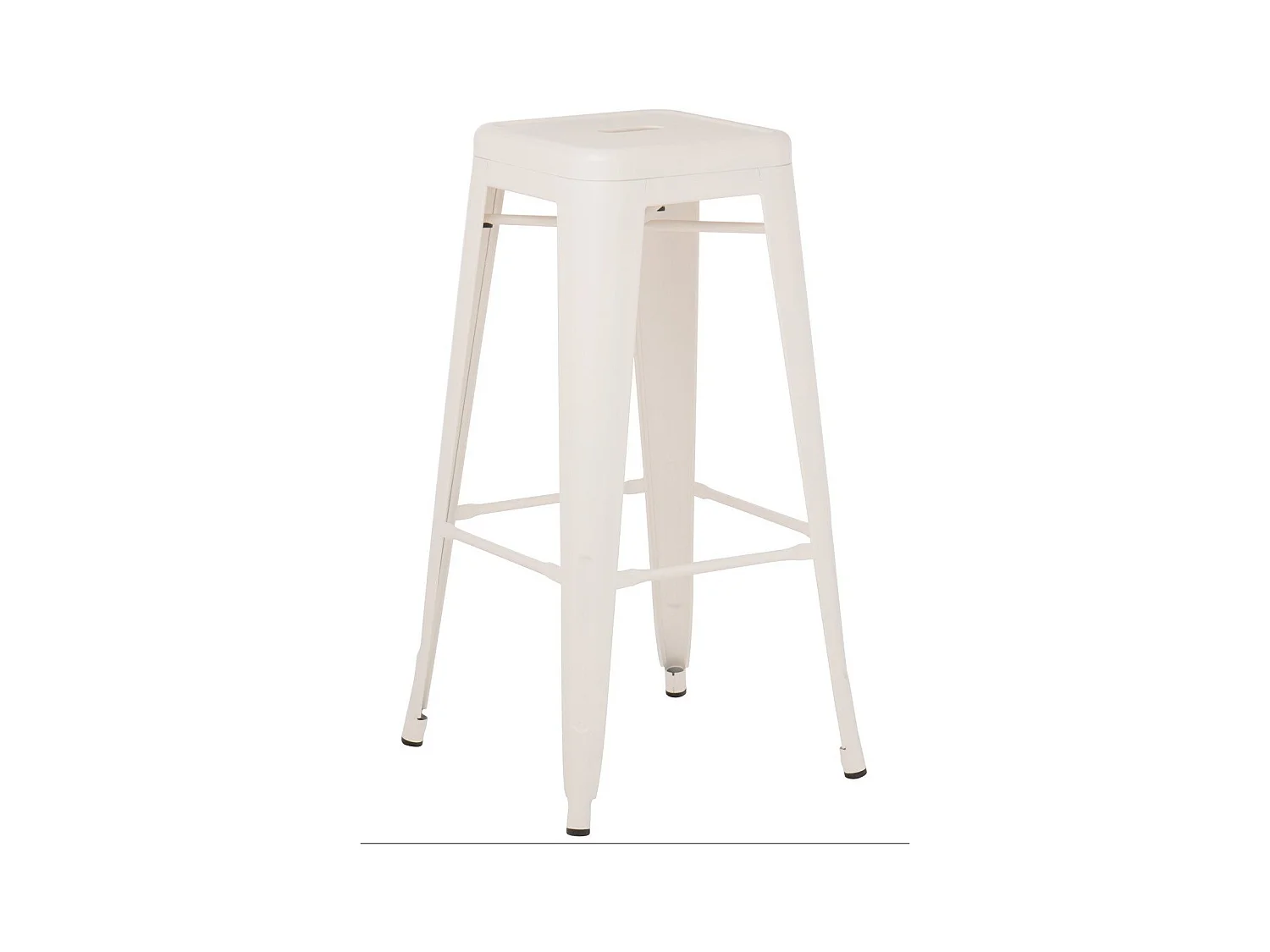 Tabouret haut 76cm Kontoir en acier brillant - Design industriel et élégant-Couleur Crème