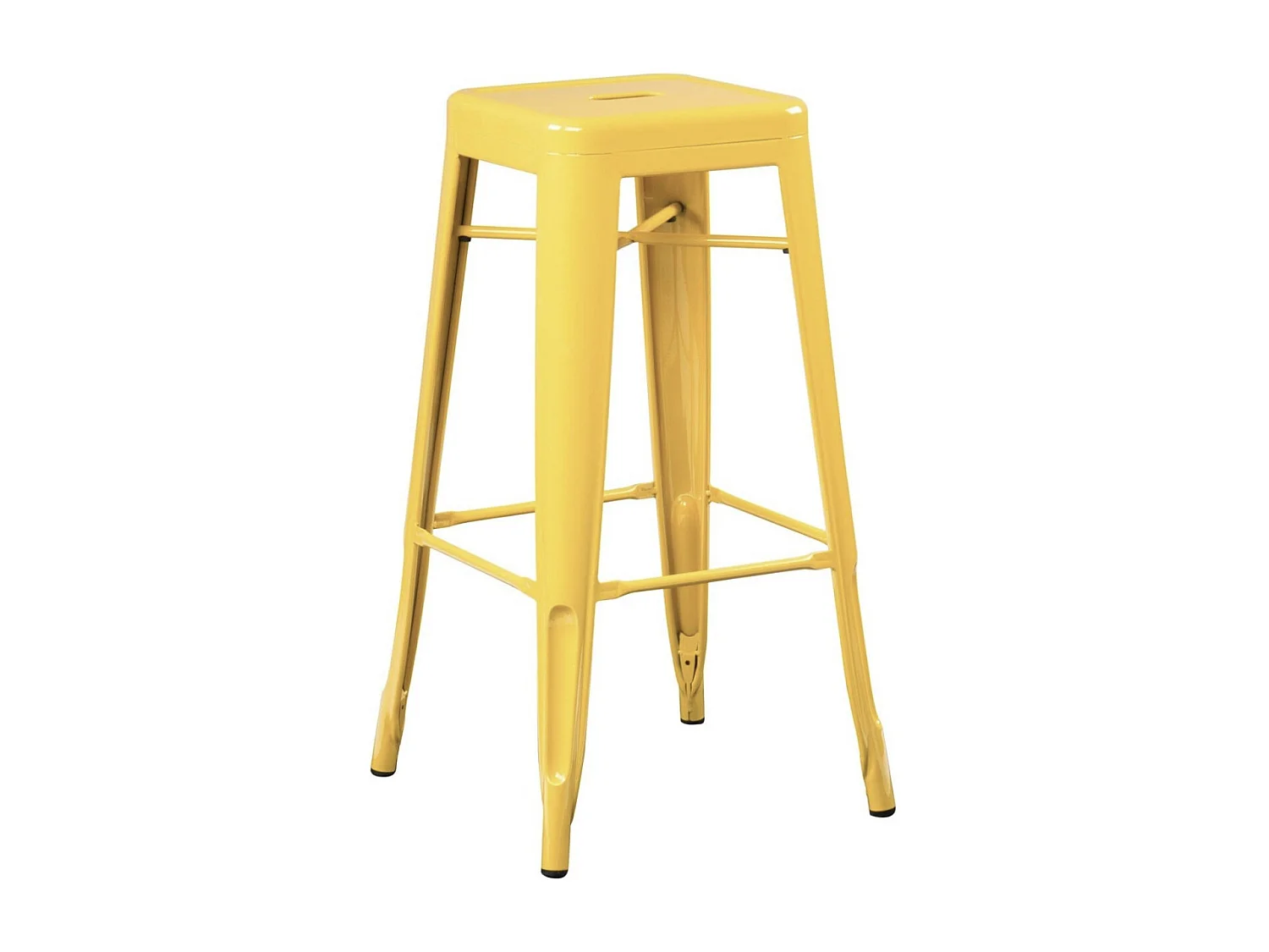 Tabouret haut 76cm Kontoir en acier brillant - Design industriel et élégant-Couleur Crème