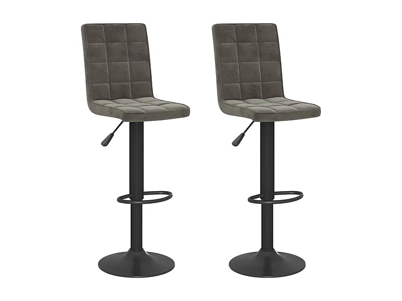 Tabourets de bar 2 pcs Gris foncé Velours 7