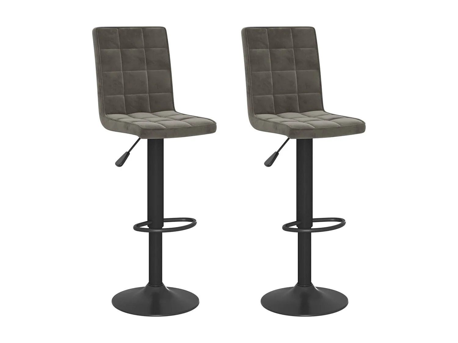 Tabourets de bar 2 pcs Gris foncé Velours 7