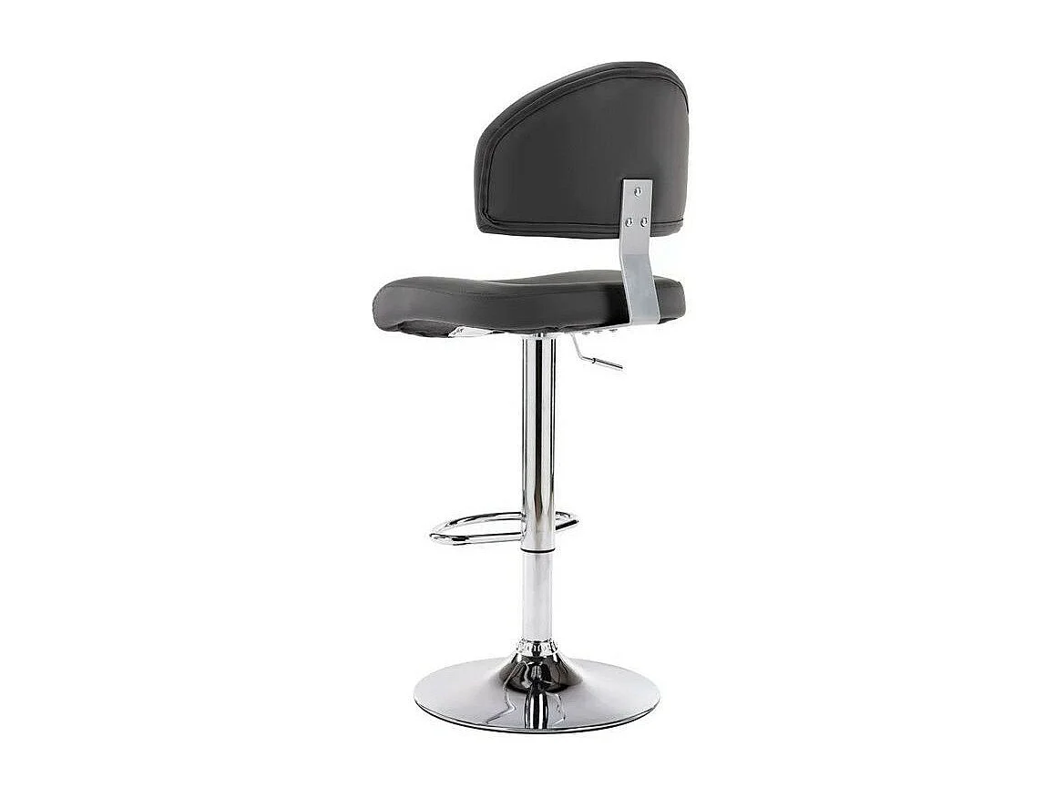 Tabouret de bar réglable simili cuir gris et métal chromé Axim