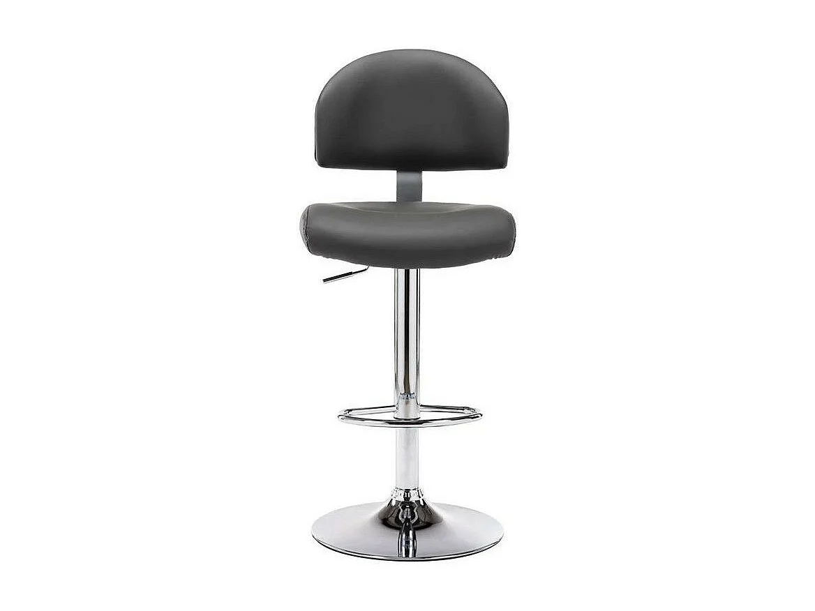 Tabouret de bar réglable simili cuir gris et métal chromé Axim