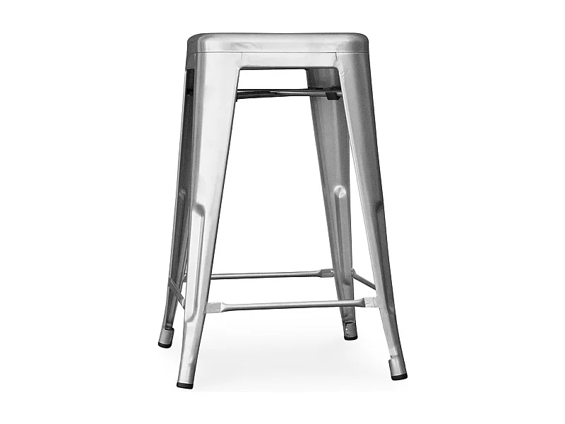 Tabouret acier vintage renforcé Kalax 60cm --Couleur Acier argenté