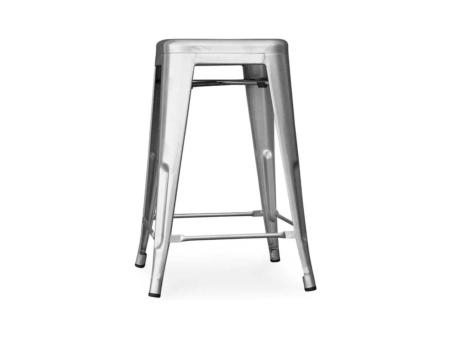 Tabouret acier vintage renforcé Kalax 60cm --Couleur Acier argenté
