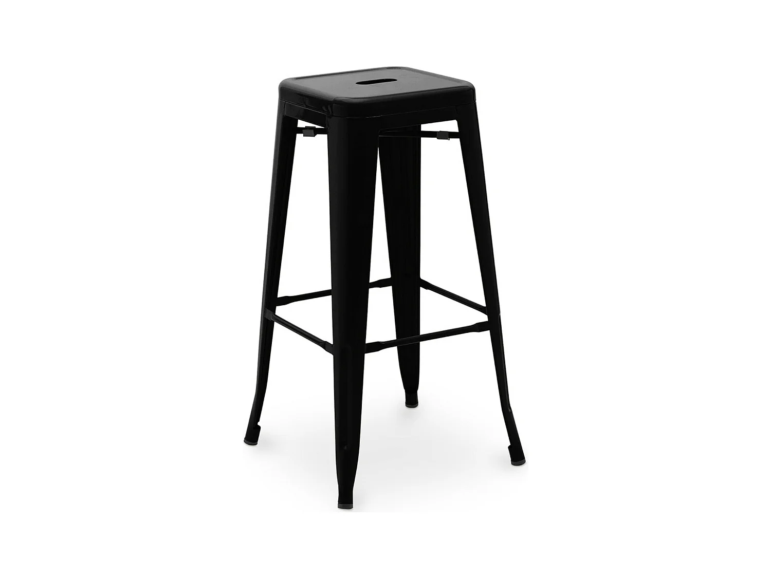 Tabouret haut industriel acier brillant renforcé Kalax 76cm --Couleur Noir