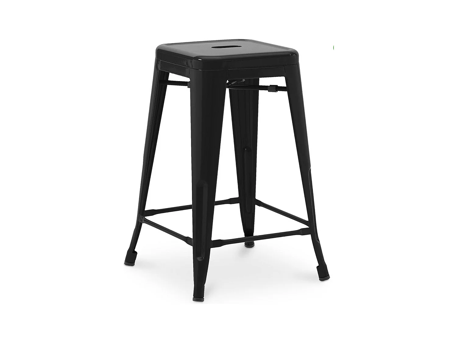 Tabouret industriel acier brillant renforcé Kalax 60cm --Couleur Noir