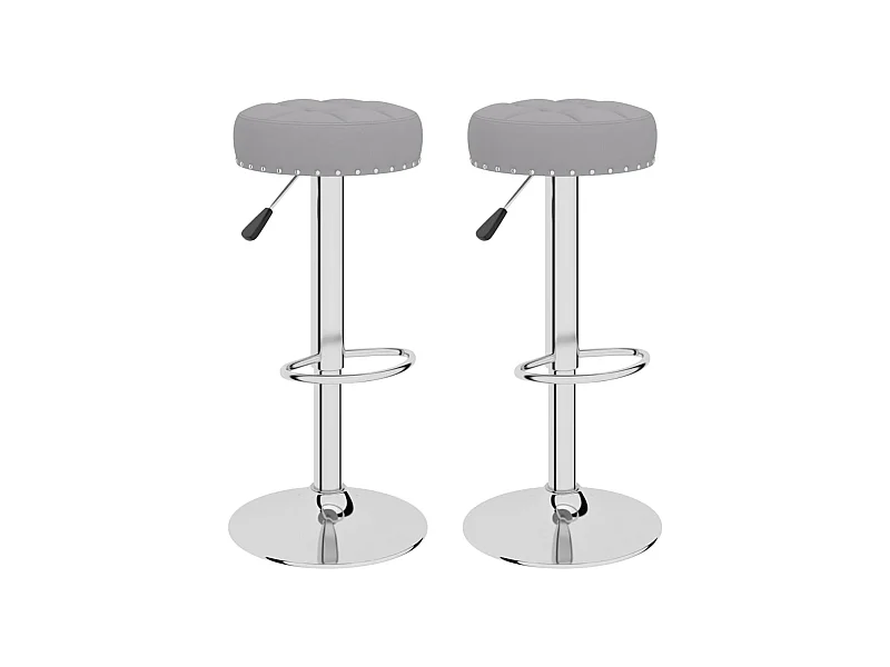 Tabourets de bar 2 pcs Gris Tissu 2