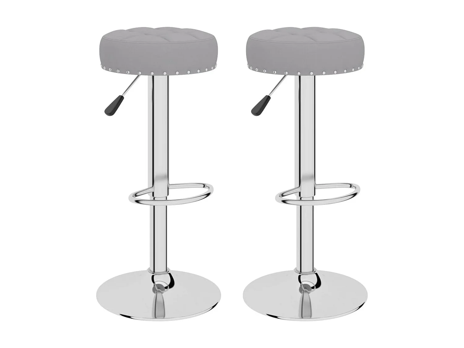 Tabourets de bar 2 pcs Gris Tissu 2