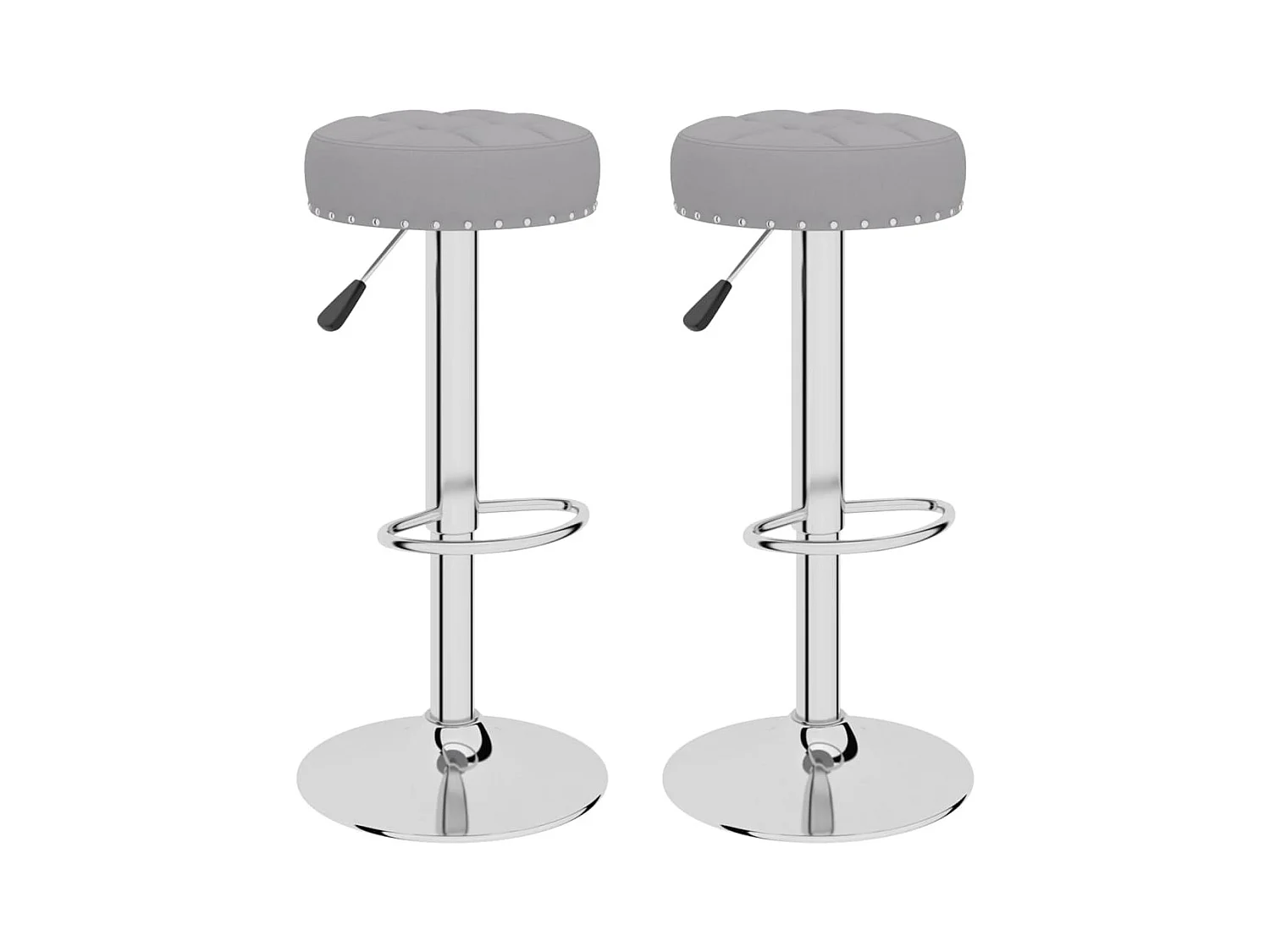 Tabourets de bar 2 pcs Gris Tissu 2