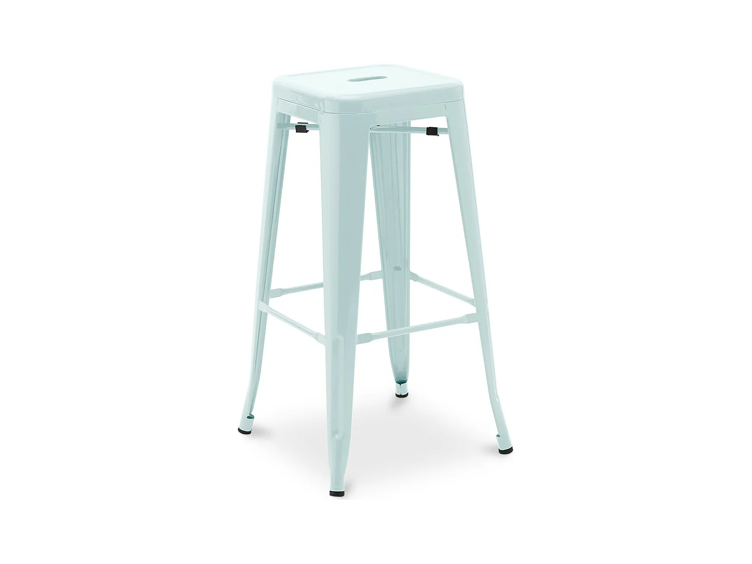Tabouret haut industriel acier brillant renforcé Kalax 76cm --Couleur Bleu ciel