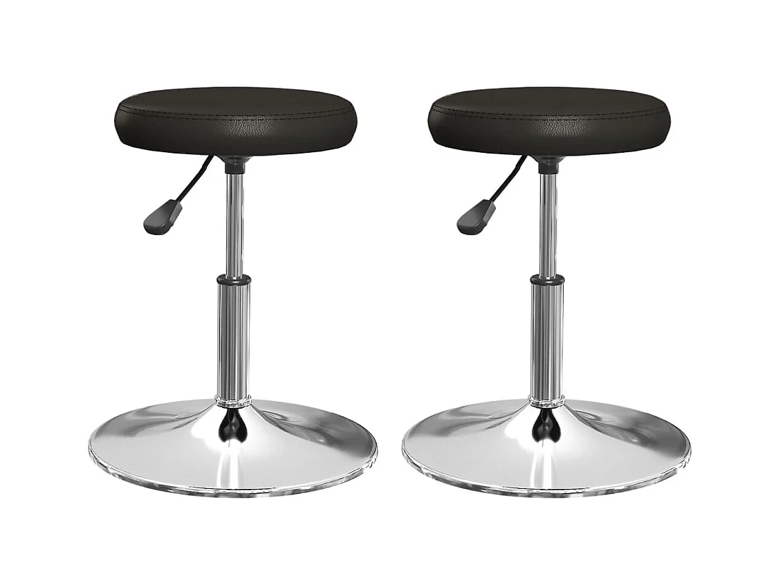 Tabourets de bar 2 pcs Noir Similicuir 11