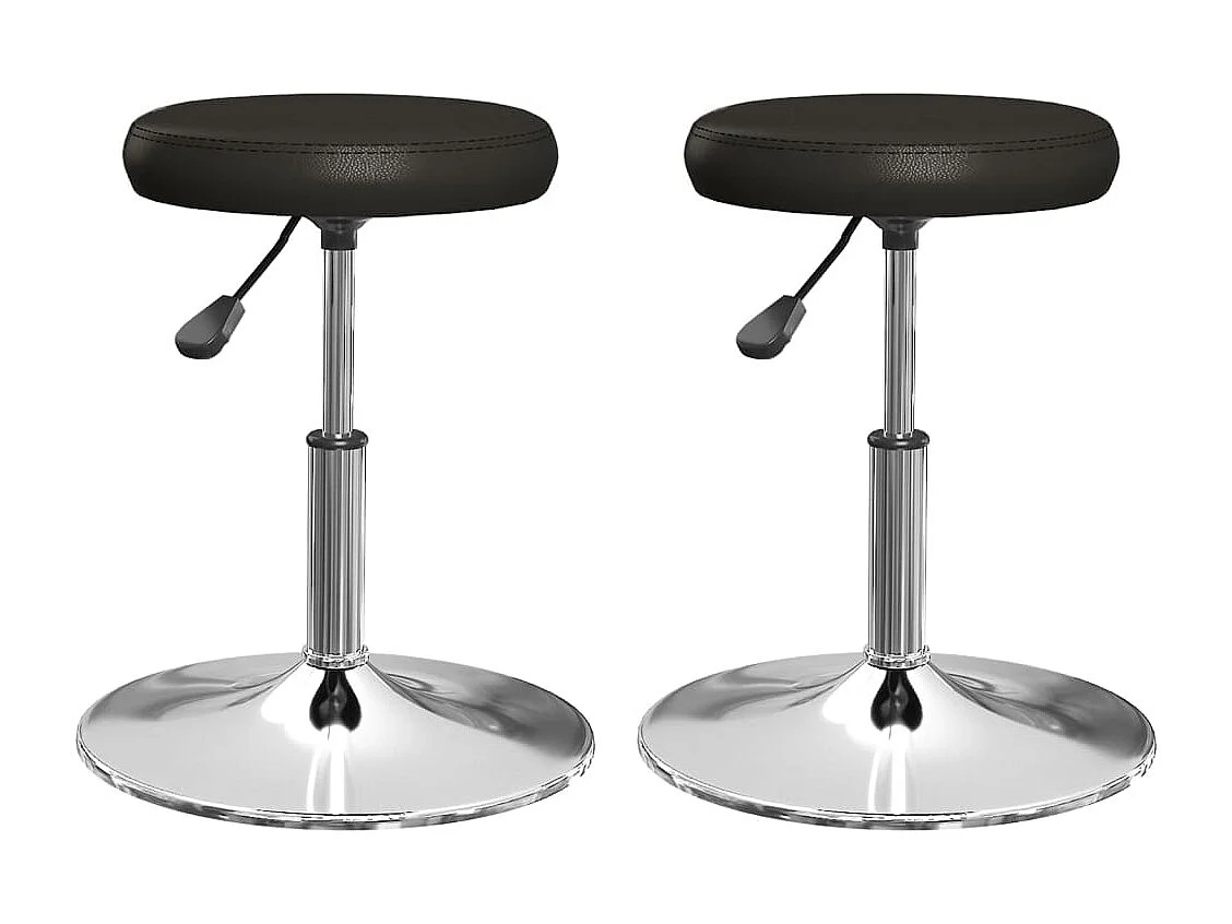 Tabourets de bar 2 pcs Noir Similicuir 11