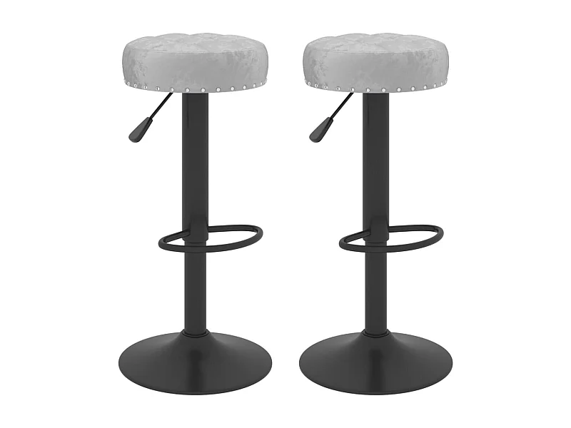 Tabourets de bar 2 pcs Gris Velours