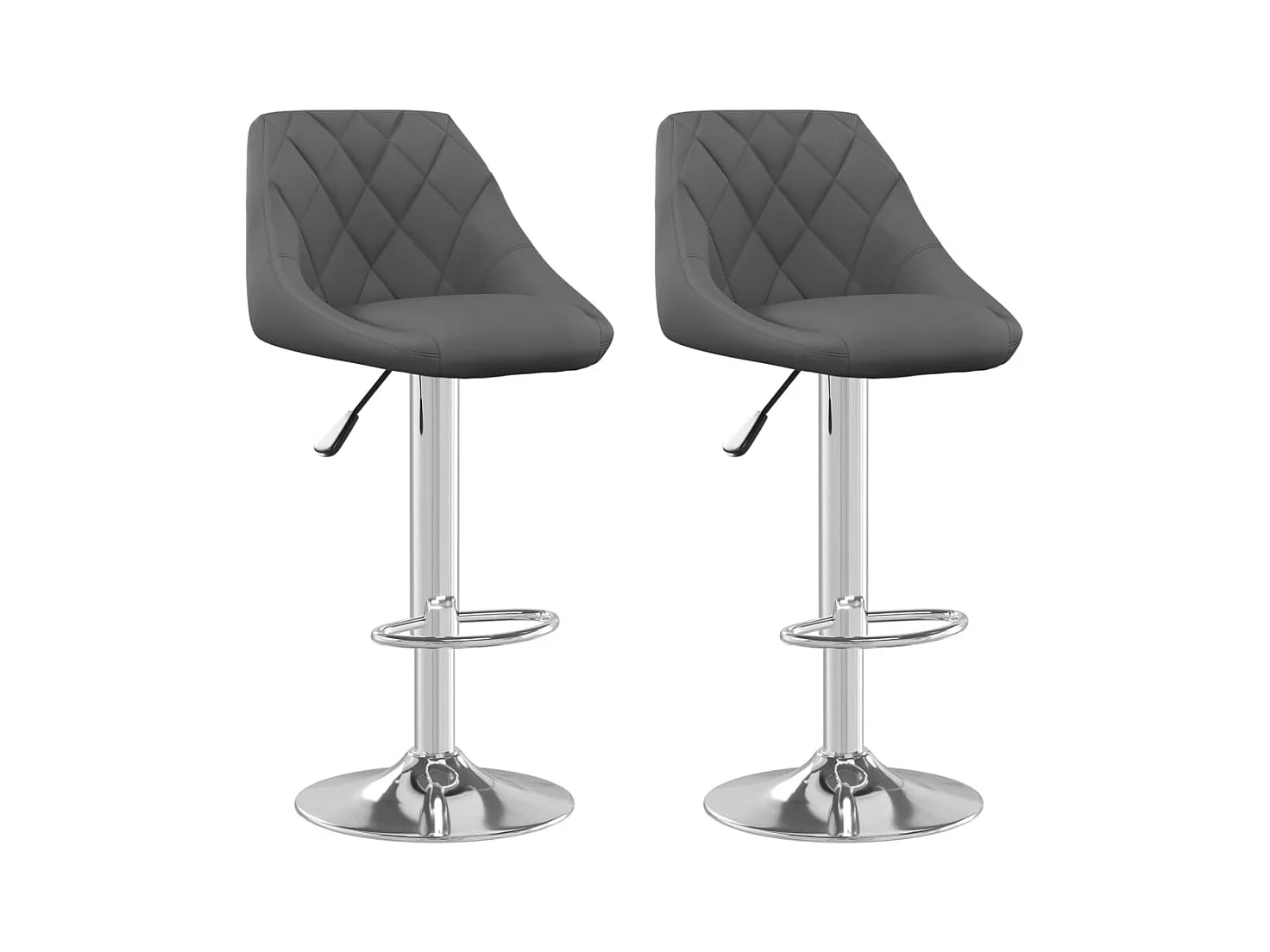Tabourets de bar 2 pcs Gris foncé Velours 16